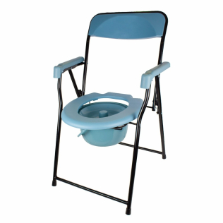 Silla con WC | Plegable | Reposabrazos | Asiento ergonómico | Conteras antideslizantes | Timón | Mobiclinic