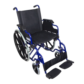 Silla de ruedas plegable | Rueda grande | Azul | Giralda | Mobiclinic