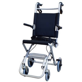 Silla de ruedas para tránsito | Asiento 34 cm | Plegable | Aluminio | Frenos en manetas | Negro | Júpiter | Clinicalfy