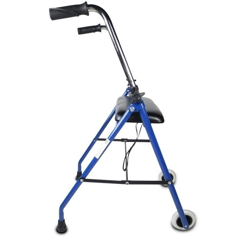 Andador plegable para personas mayores con inodoro, ayuda de movilidad  ligera para ancianos, altura ajustable, caminante para adultos con ruedas