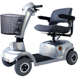 Scooter eléctrico movilidad reducida | Auton. 34 km | Asiento giratorio y plegable | 12V | Gris | Piscis | Mobiclinic