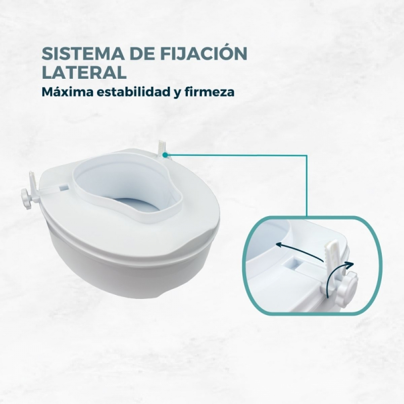 Elevador WC, 10 cm, Blanco, Titán, Hasta 160 Kg