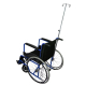 Silla de ruedas con sistema antiplegado | 40cm | Soporte de bombona y de gotero | Reposabrazos y reposapiés fijos | Azul - Foto 2