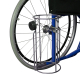 Silla de ruedas con sistema antiplegado | 40cm | Soporte de bombona y de gotero | Reposabrazos y reposapiés fijos | Azul - Foto 3