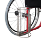 Silla de ruedas con sistema antiplegado | 40cm | Soporte de bombona y de gotero | Reposabrazos y reposapiés fijos | Roja - Foto 4