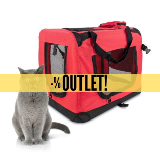 OUTLET | Transportín para mascotas | Talla M | Soporta 10 kg | 57x38x44 cm | Plegable | Rojo | Balú | Mobiclinic