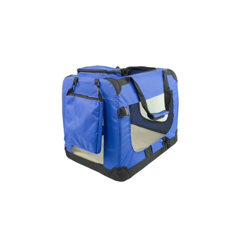 Parque De Perros Plegable Y Bolsa De Transporte Azul 90x90x58cm