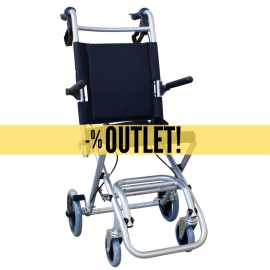 OUTLET | Silla de ruedas para tránsito | Asiento 34 cm | Plegable | Aluminio | Frenos en manetas | Negro | Neptuno | Mobiclinic