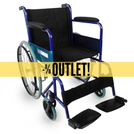 OUTLET | Silla de ruedas plegable | 46 cm | Ruedas grandes | Ligera | Ortopédica | Azul | Alcázar | Mobiclinic