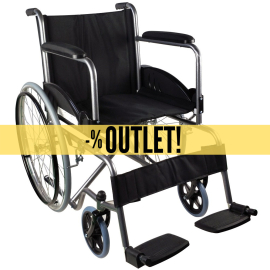 OUTLET | Silla de ruedas plegable | Autopropulsable | Ligera | Asiento de 44 cm | Negro | Valencia | Clinicalfy