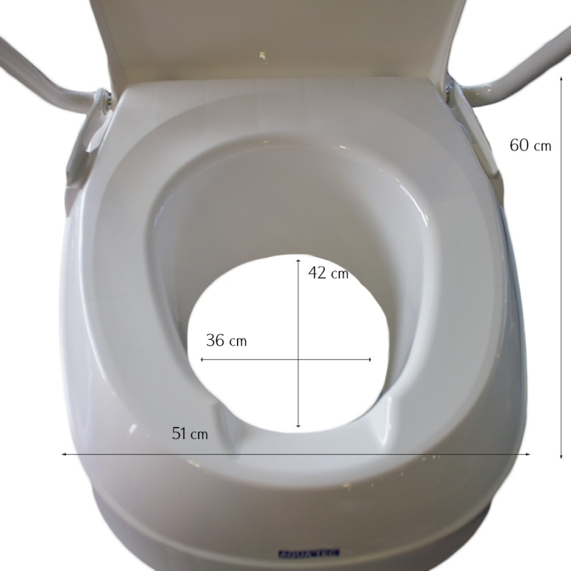 Elevador WC ,Con tapa ,Adaptable ,Regulable, Inclinable ,Reposabrazos  abatibles — Ortopedia y Rehabilitación