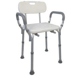 Silla de baño | Altura regulable | Respaldo | Aluminio | Puerto | Mobiclinic
