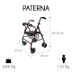Andador para adultos | Plegable | Aluminio | Asiento y respaldo | Burdeos | Paterna | Clinicalfy - Foto 3