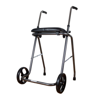 Andador plegable con dos ruedas y asiento | Regulable 75-95 cm