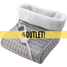 OUTLET | Calientapiés eléctrico | Lana y vellón | 30x30x24 cm | Gris | Mobiclinic