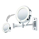 Espejo con luz led y aumento para maquillaje | Espejo cosmético de pared y de tocador (removible) 2 en 1 | Cromado - Foto 3