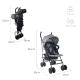 Silla de paseo plegable para bebés | Respaldo reclinable | Ruedas extraíbles | Peso máx. 15 kg | Cesta XL |Elefant | Mobiclinic - Foto 8