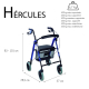 Andador ancianos | Plegable | Aluminio| Frenos en manetas | Asiento y respaldo | 4 ruedas | TOP | Hércules | Mobiclinic - Foto 1