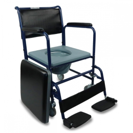 Silla orinal | Con tapa | Reposapiés abatibles | Reposabrazos extraíbles | Ruedas | Azul | Barco | Mobiclinic