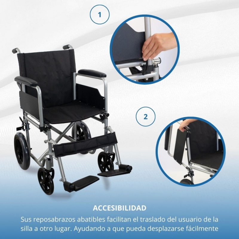 Silla De Ruedas Plegable Ligera Traslado Con Freno Calidad