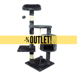OUTLET | Árbol rascador para gatos | Mediano | Rascagatos | 3 alturas | 40x40x112 cm | Gris Oscuro | Silvestre | Mobiclinic