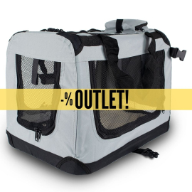 OUTLET | Transportín para mascotas | Talla M | Soporta 10 kg | 57x38x44 cm |Plegable | Gris | Balú | Mobiclinic