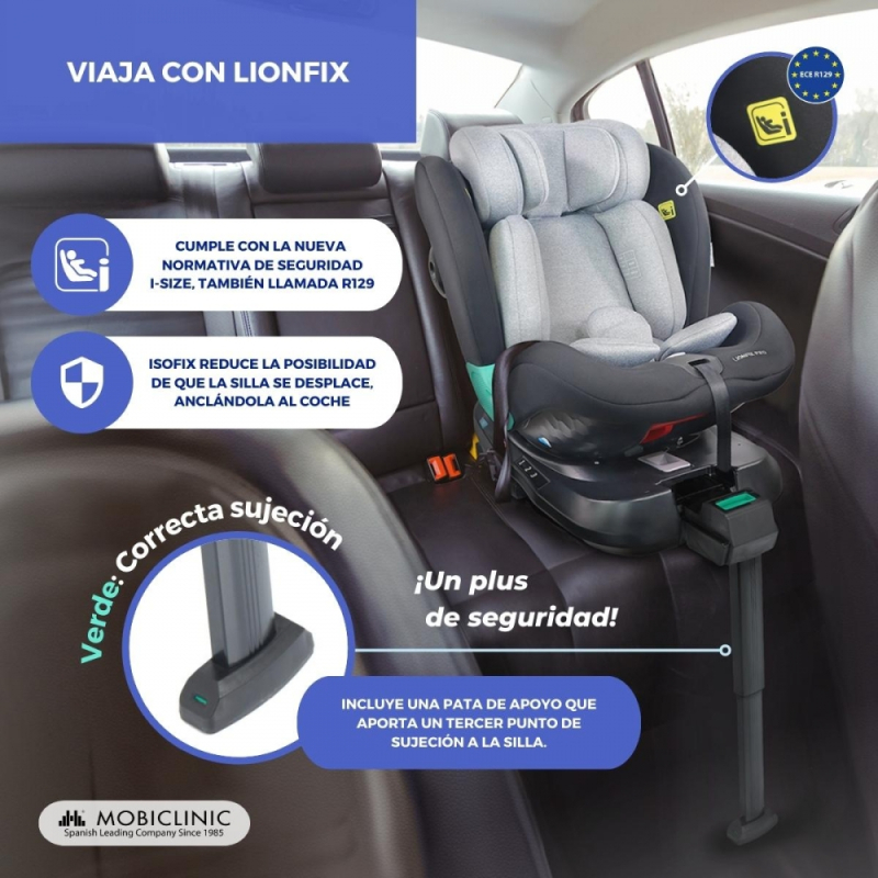 Alzador de coche infantil, i-Size, 125-150 cm, Cómodo y seguro