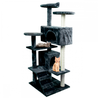 Árbol rascador para gatos | Grande | Rascagatos | 5 alturas | 50x50x132 cm | Gris | Tico | Soporta 10 kg | Mobiclinic