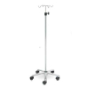 Porta sueros hospitalario | 2 Ganchos | Altura regulable | Base Aluminio | 5 Ruedas | Acero Inoxidable | Mobiclinic