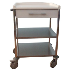 Carro hospitalario | 1 cajón superior 110mm y estante intermedio | marrón