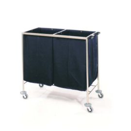 Carro ropa sucia | Doble | Acero inoxidable | Asideros laterales | 4 ruedas |2 frenos