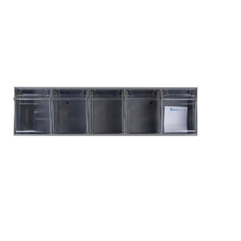 Dispensador transparente de 5 cajetines basculantes