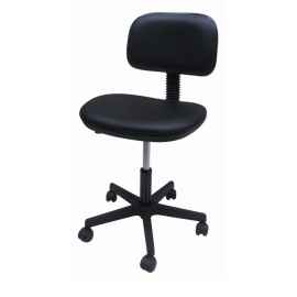 Taburete giratorio | Elevación a gas | Con respaldo | Asiento grande | Pistón metálico negro | Base plástico