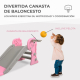 Tobogán infantil | Plegable | Cesta y pelota | Bordes redondos | Peldaños antideslizantes | Máx.35 kg | Rosa | Dino| Mobiclinic - Foto 4