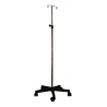 Porta sueros hospitalario | 2 Ganchos | Altura regulable | Base ABS | 5 Ruedas | Acero Inoxidable
