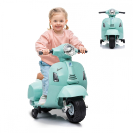Moto eléctrica para niños | Vespa Piaggio | Antivuelco | Motor 30W | Velocidad 2.5 km/h | Efecto musical | Roma | Mobiclinic