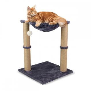 Árbol rascador para gatos | Con hamaca | 40 x 40 x 50 cm | Ligero | Resistente | Máx. 10 kg | Milo | Mobiclinic