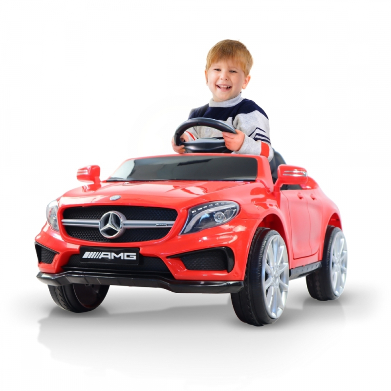 Coche eléctrico para niños, Mercedes Benz AMG, Control remoto, Motor 30W, Velocidad 3 km/h, Puerto USB, Turbo