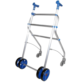 Andador para adultos | Aluminio | 4 ruedas | Plegable | Azul | Rollatino | Forta