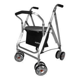 Andador con asiento | Aluminio | 4 ruedas | Gris | Kanguro HD | FORTA