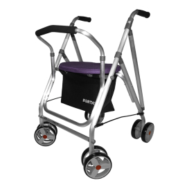 Andador con asiento | Aluminio | 4 ruedas | Malva | Kanguro HD | FORTA