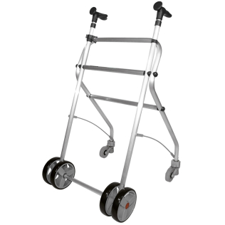 Andador para adultos | Aluminio | 4 ruedas | Plegable | Negro | Rollatino | Forta