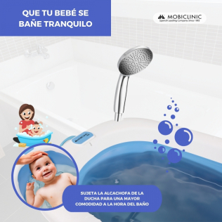 Bañera infantil, Plegable, Compacta, Antideslizante, Con patas, Azul, Bubba