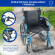 Silla de ruedas plegable | Aluminio | Respaldo partido | Reposabrazos abatibles | Azul | Bolonia | Mobiclinic - Foto 5