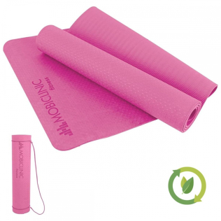 Esterilla de yoga | Antideslizante | 181x61cm | 6mm grosor | Cinta de transporte | Flexible | Ecológico| Rosa |EY-01| Mobiclinic