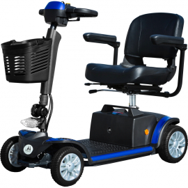 Scooter movilidad reducida | 4 ruedas | Desmontable | Transportable | Luz LED y reflectante | Con cesta | Vento | Libercar