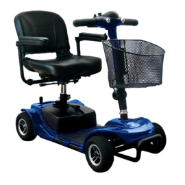 Scooter eléctrico movilidad reducida | 4 ruedas | Desmontable | Compacto | Azul metalizado | Smart | LIBERCAR