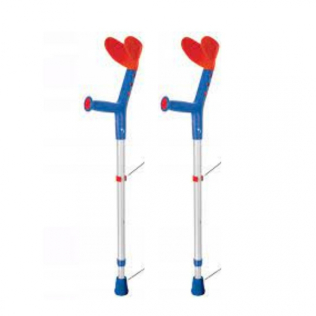 Pack de 2 muletas infantiles | Bastón inglés | Birregulables | Aluminio | Rojo y azul | Igueldo
