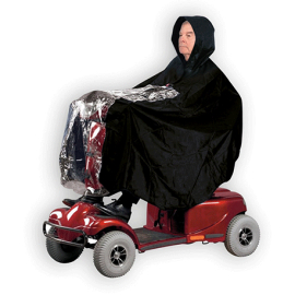 Impermeable chubasquero para scooter y silla ruedas | Tipo poncho con capucha ajustable y visera | Adaptable