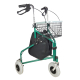 Andador para ancianos | Plegable | Freno en manetas | 3 ruedas | Cesta | Verde | Caleta | Mobiclinic - Foto 1